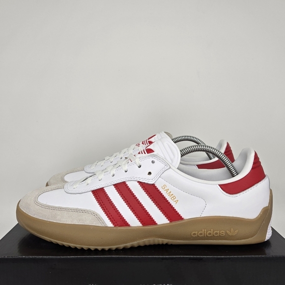 adidas Puig Samba 'White Better Scarlet Gum' Men's Skateboarding Shoes Size 10 - Picture 1 of 8